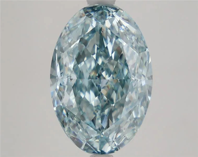 4.27ct Oval Lab Grown Diamond (Colour Fancy Intense Greenish Blue, Clarity VS2, IGI Certified)