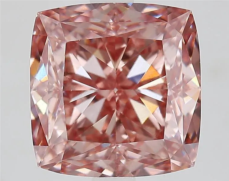 4.28ct Cushion modified Lab Grown Diamond (Colour Fancy Vivid Brownish Pink, Clarity VS1, IGI Certified)