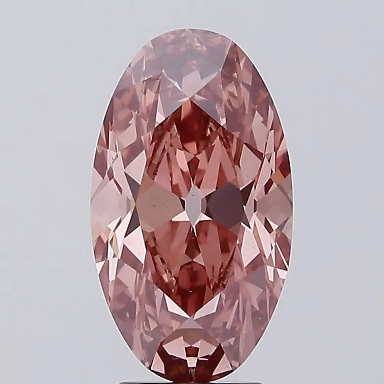 4.30ct Oval Lab Grown Diamond (Colour Fancy Pinkish Brown, Clarity VS1, IGI Certified)