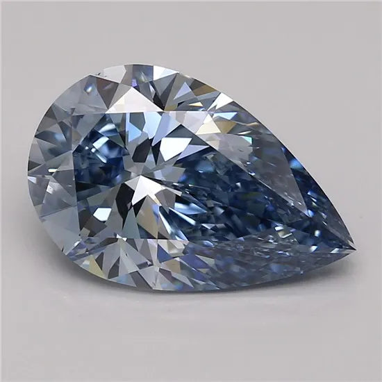 4.30ct Pear Lab Grown Diamond (Colour Fancy Vivid Blue, Clarity IF, Cut VG, IGI Certified)