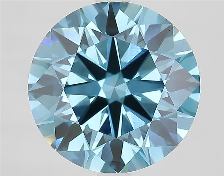 4.32ct Round Lab Grown Diamond (Colour Fancy Vivid Blue, Clarity VS1, Cut ID, IGI Certified)
