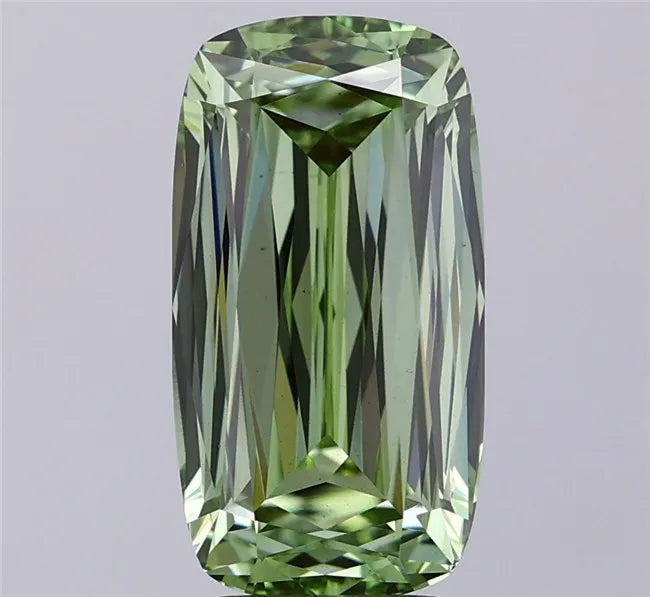 4.33ct Cushion modified Lab Grown Diamond (Colour Fancy Vivid Green, Clarity VS1, IGI Certified)