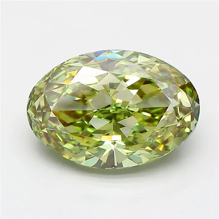 4.33ct Oval Lab Grown Diamond (Colour Fancy Vivid Green, Clarity VS1, IGI Certified)