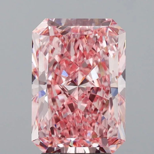 4.33ct Radiant Lab Grown Diamond (Colour Fancy Vivid Pink, Clarity VVS2, IGI Certified)