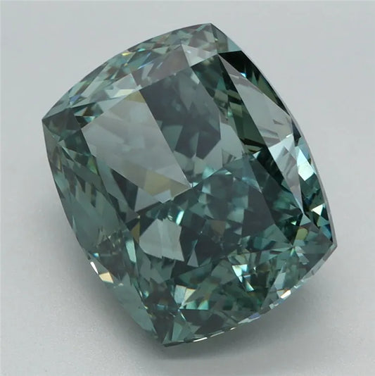 4.38ct Cushion modified Lab Grown Diamond (Colour Fancy Vivid Green, Clarity VVS2, IGI Certified)