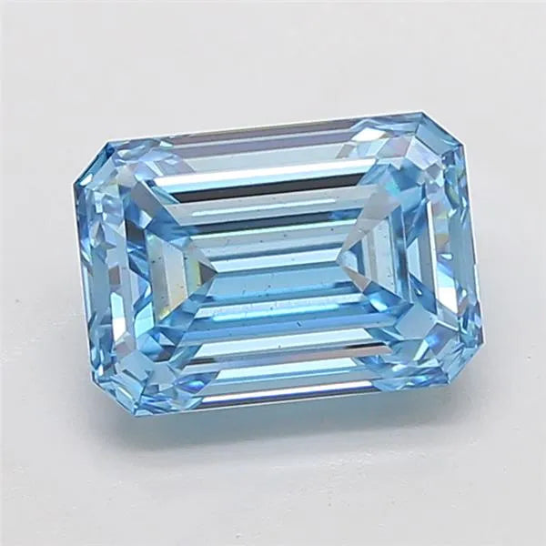 4.41ct Emerald Lab Grown Diamond (Colour Fancy Vivid Blue, Clarity VS2, IGI Certified)