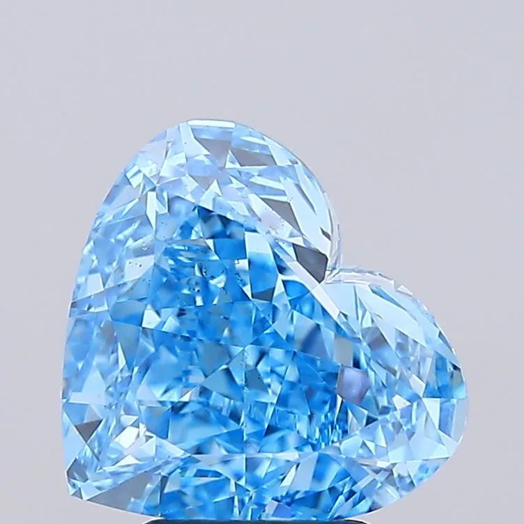 4.43ct Heart Lab Grown Diamond (Colour Fancy Vivid Blue, Clarity VS2, IGI Certified)