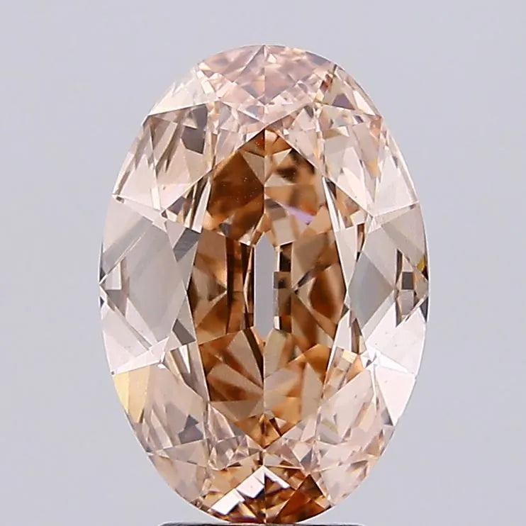 4.46ct Oval Lab Grown Diamond (Colour Fancy Light Brown, Clarity VS1, IGI Certified)