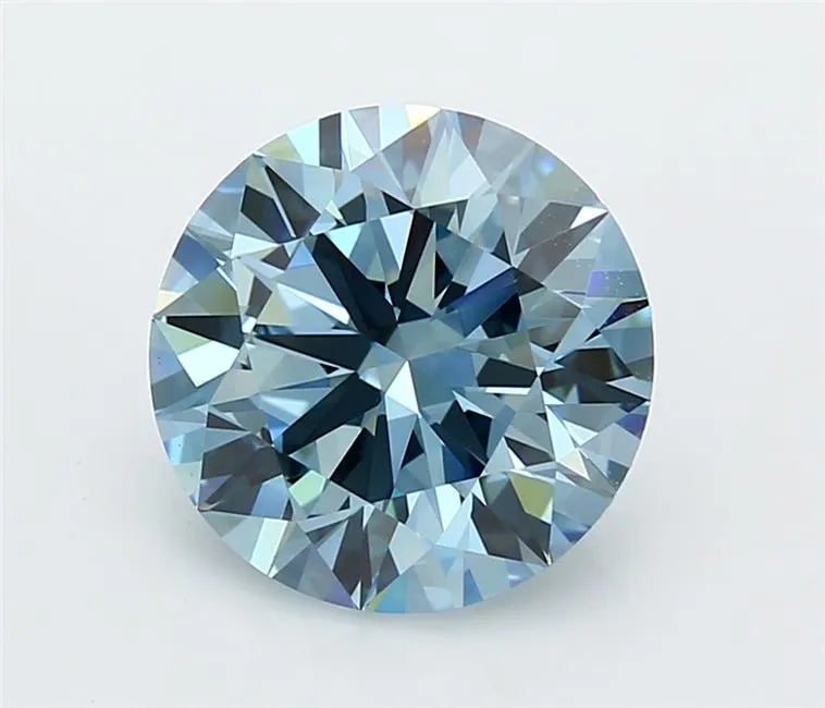 4.49ct Round Lab Grown Diamond (Colour Fancy Intense Blue, Clarity VVS2, Cut ID, IGI Certified)