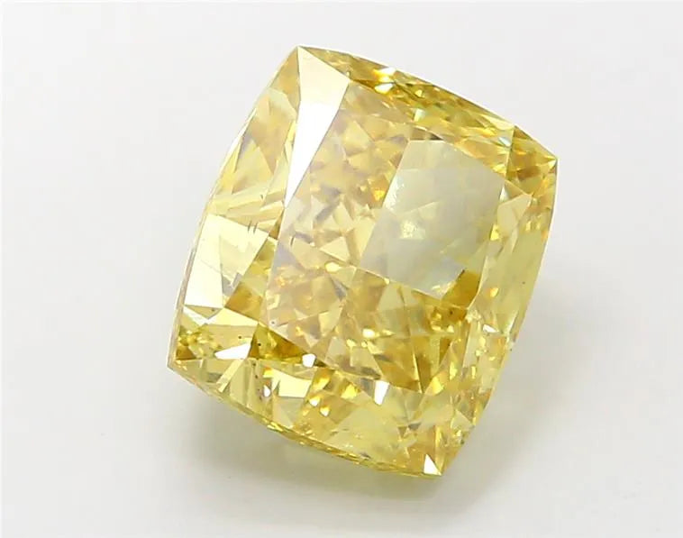 4.50ct Cushion modified Lab Grown Diamond (Colour Fancy Vivid Yellow, Clarity VS2, IGI Certified)