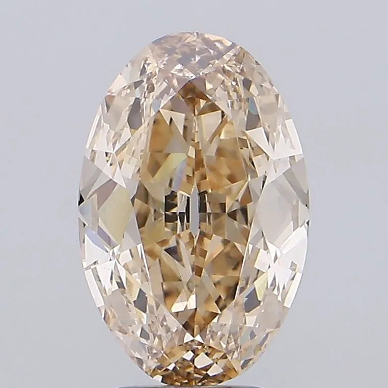 4.51ct Oval Lab Grown Diamond (Colour Fancy Light Yellowish Brown, Clarity VS1, IGI Certified)