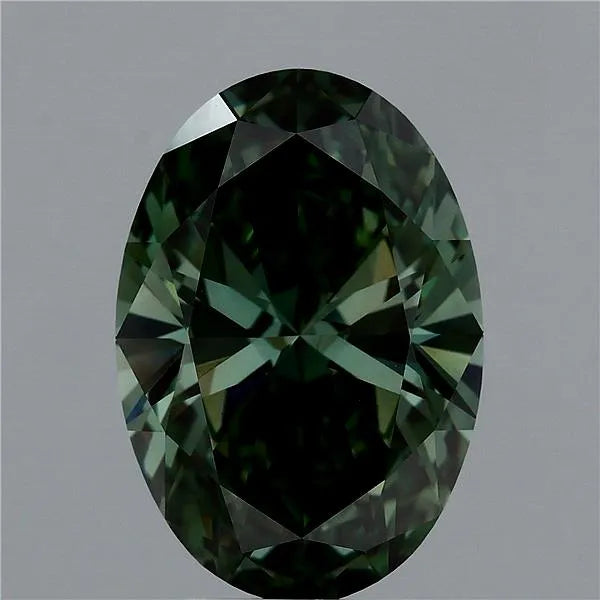 4.53ct Oval Lab Grown Diamond (Colour Fancy Vivid Green, Clarity VVS2, IGI Certified)
