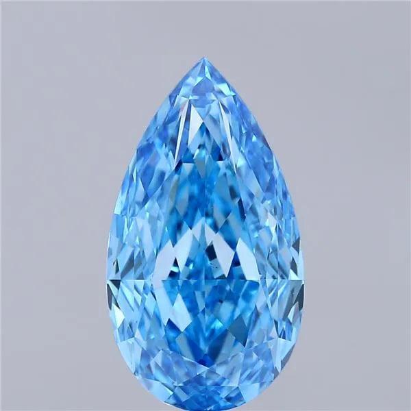 4.53ct Pear Lab Grown Diamond (Colour Fancy Vivid Blue, Clarity VS1, IGI Certified)
