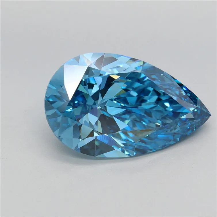 4.53ct Pear Lab Grown Diamond (Colour Fancy Vivid Blue, Clarity VVS2, IGI Certified)