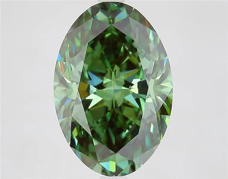 4.54ct Oval Lab Grown Diamond (Colour Fancy Vivid Green, Clarity VVS2, IGI Certified)