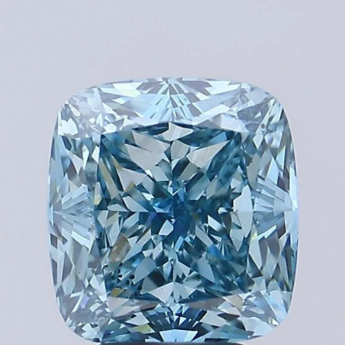 4.55ct Cushion modified Lab Grown Diamond (Colour Fancy Vivid Blue, Clarity VS2, IGI Certified)
