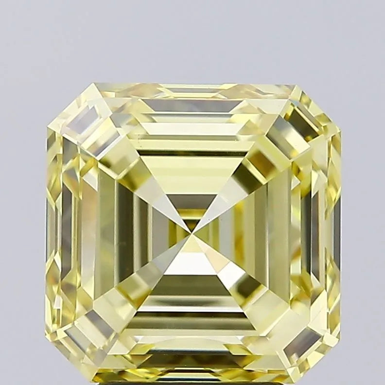 4.56ct Asscher Lab Grown Diamond (Colour Fancy Yellow, Clarity VVS2, IGI Certified)
