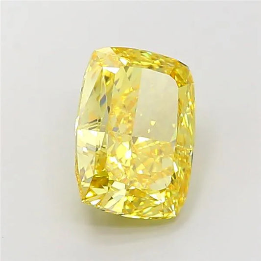4.56ct Cushion brilliant Lab Grown Diamond (Colour Fancy Vivid Yellow, Clarity VVS2, IGI Certified)