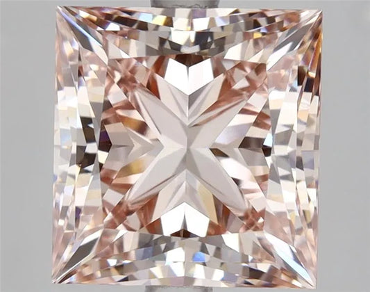 4.58ct Princess Lab Grown Diamond (Colour Fancy Brownish Pink, Clarity VVS2, IGI Certified)