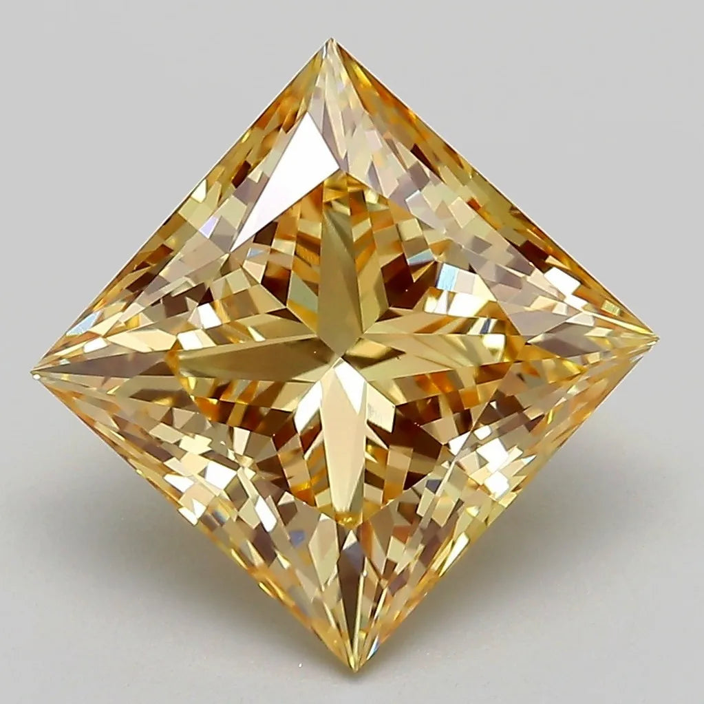 4.58ct Princess Lab Grown Diamond (Colour Fancy Intense Yellow, Clarity VS1, IGI Certified)
