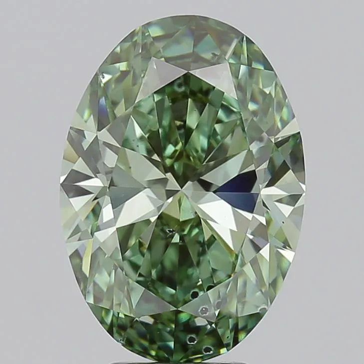 4.59ct Oval Lab Grown Diamond (Colour Fancy Vivid Green, Clarity SI1, IGI Certified)