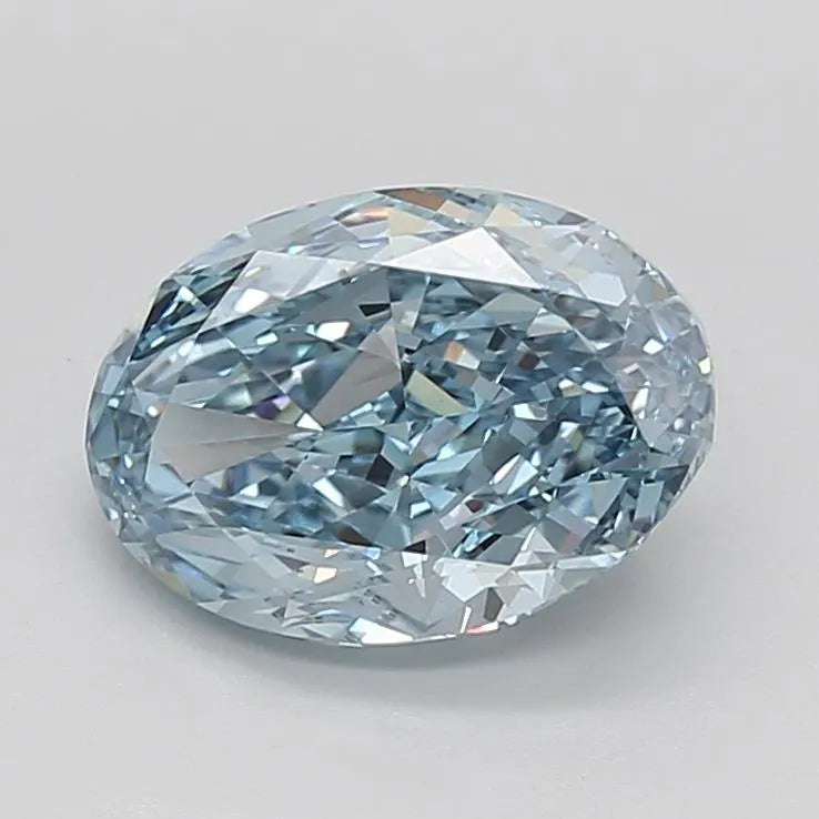 4.60ct Oval Lab Grown Diamond (Colour Fancy Vivid Blue, Clarity VS1, IGI Certified)