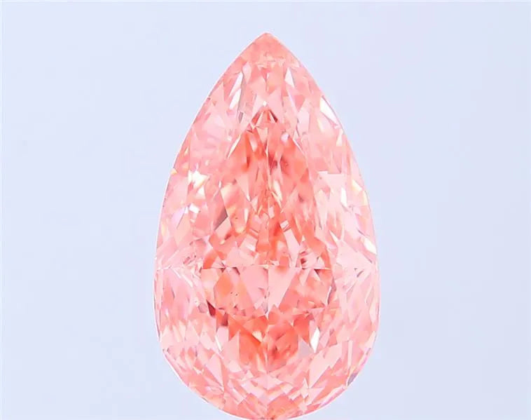 4.60ct Pear Lab Grown Diamond (Colour Fancy Vivid Orangey Pink, Clarity VS1, IGI Certified)