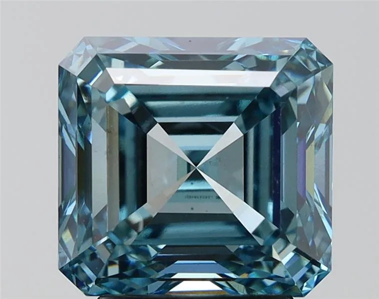 4.62ct Asscher Lab Grown Diamond (Colour Fancy Vivid Blue, Clarity VS1, IGI Certified)
