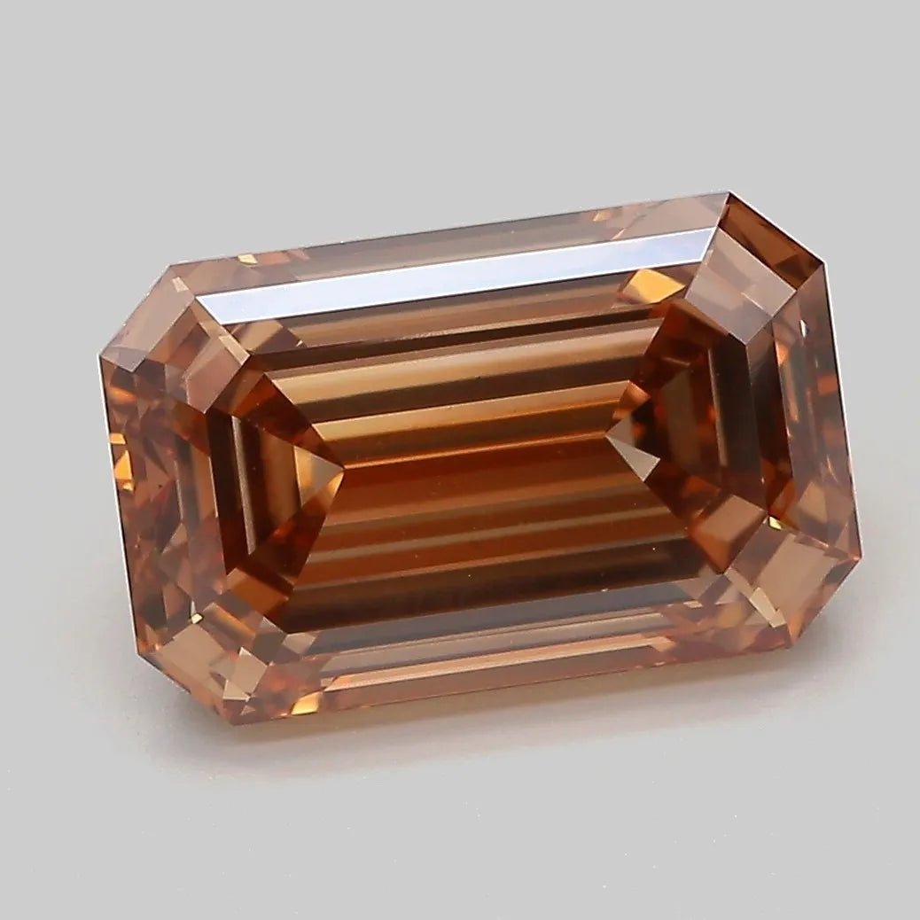 4.64ct Emerald Lab Grown Diamond (Colour Fancy Brown, Clarity VS1, IGI Certified)
