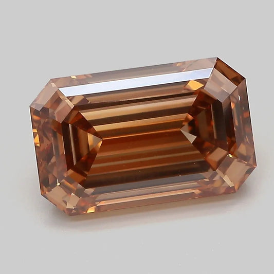 4.64ct Emerald Lab Grown Diamond (Colour Fancy Brown, Clarity VS1, IGI Certified)