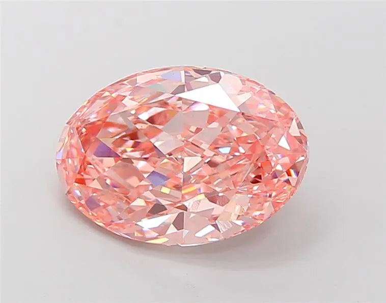 4.64ct Oval Lab Grown Diamond (Colour Fancy Vivid Pink, Clarity VS2, IGI Certified)
