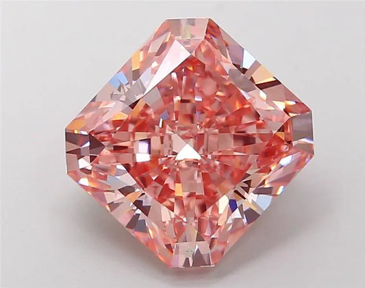 4.66ct Square radiant Lab Grown Diamond (Colour Fancy Intense Pink, Clarity VVS2, IGI Certified)