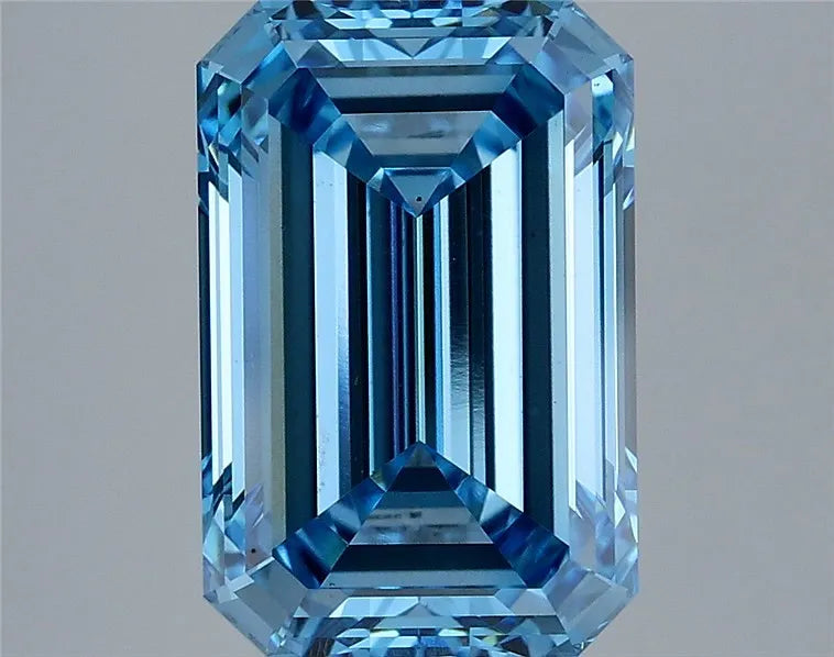 4.70ct Emerald Lab Grown Diamond (Colour Fancy Vivid Blue, Clarity VS1, IGI Certified)