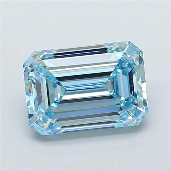 4.70ct Emerald Lab Grown Diamond (Colour Fancy Vivid Blue, Clarity VVS2, IGI Certified)
