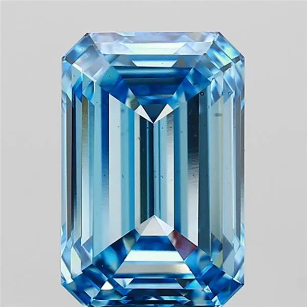 4.72ct Emerald Lab Grown Diamond (Colour Fancy Vivid Blue, Clarity VS2, IGI Certified)