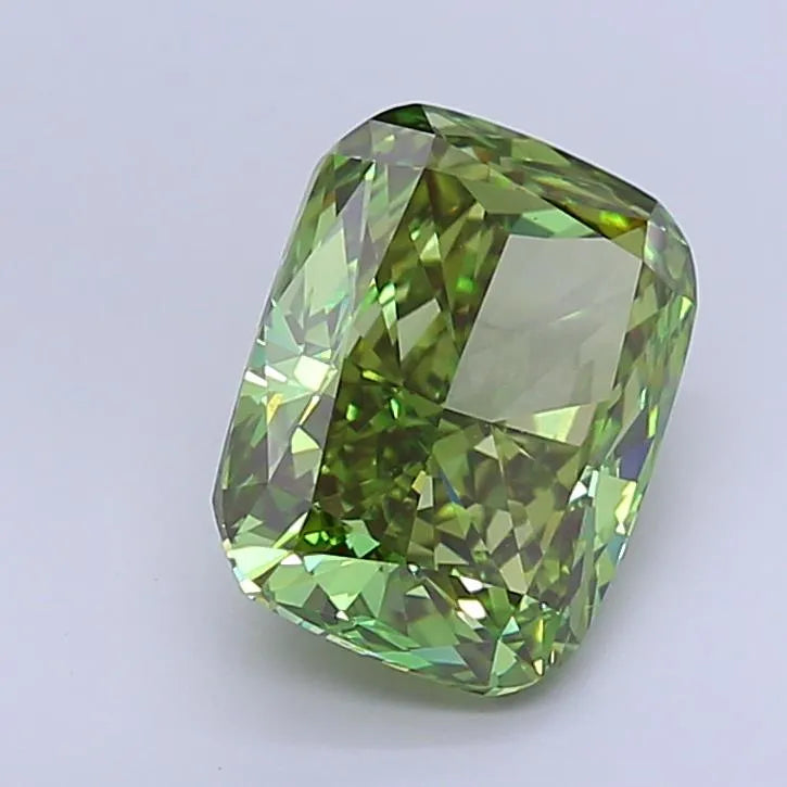 4.75ct Cushion modified Lab Grown Diamond (Colour Fancy Vivid Green, Clarity VVS2, IGI Certified)