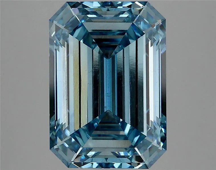 4.77ct Emerald Lab Grown Diamond (Colour Fancy Vivid Blue, Clarity VS2, IGI Certified)