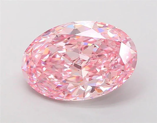 4.82ct Oval Lab Grown Diamond (Colour Fancy Vivid Pink, Clarity VS1, IGI Certified)