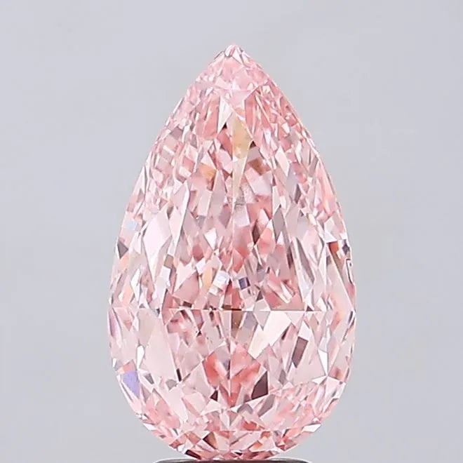 4.82ct Pear Lab Grown Diamond (Colour Fancy Vivid Pink, Clarity VS1, IGI Certified)