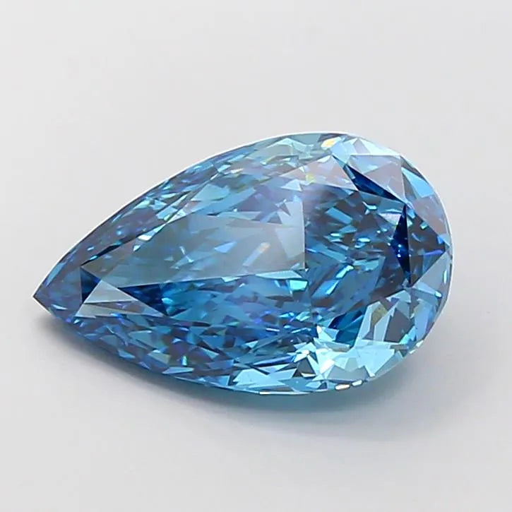 4.84ct Pear Lab Grown Diamond (Colour Fancy Vivid Blue, Clarity VS1, IGI Certified)