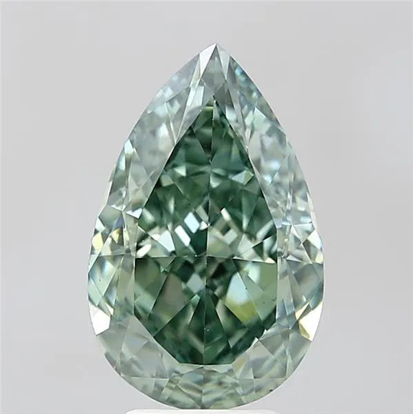 4.85ct Pear Lab Grown Diamond (Colour Fancy Vivid Green, Clarity VS1, IGI Certified)