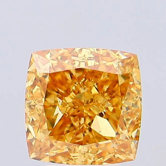 4.86ct Cushion modified Lab Grown Diamond (Colour Fancy Vivid Brownish Yellow, Clarity VS2, IGI Certified)