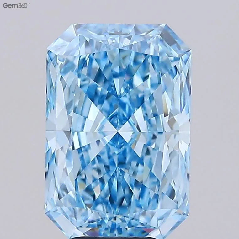 4.93ct Radiant Lab Grown Diamond (Colour Fancy Vivid Blue, Clarity VVS2, IGI Certified)