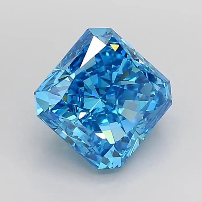 4.94ct Square radiant Lab Grown Diamond (Colour Fancy Vivid Blue, Clarity VVS2, IGI Certified)