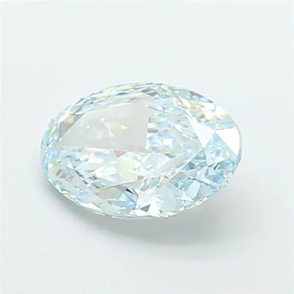 4.96ct Oval Lab Grown Diamond (Colour Fancy Blueish Green, Clarity VVS2, IGI Certified)