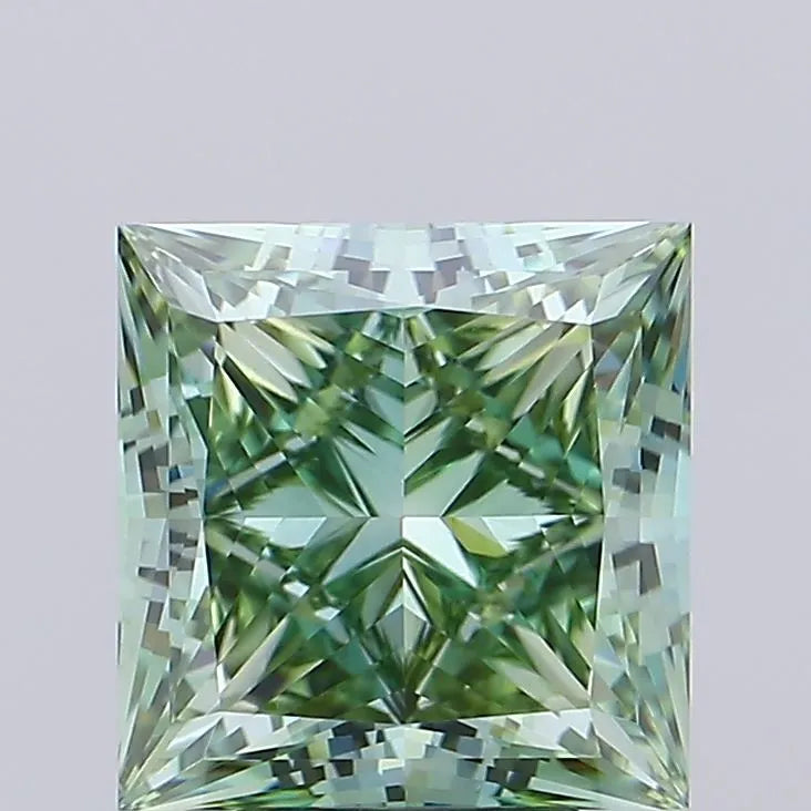 4.99ct Princess Lab Grown Diamond (Colour Fancy Vivid Green, Clarity VVS2, IGI Certified)