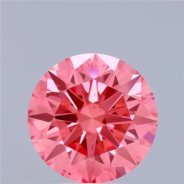 4.99ct Round Lab Grown Diamond (Colour Fancy Vivid Pink, Clarity VS2, Cut ID, IGI Certified)