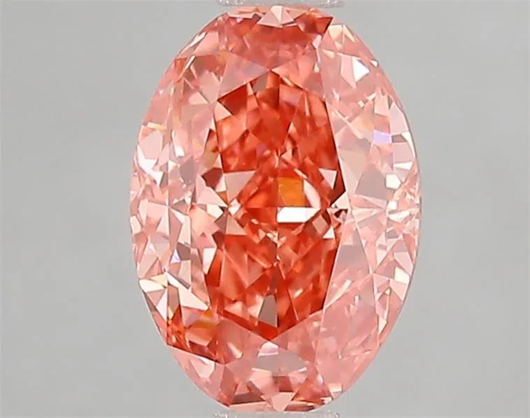 1.57ct Oval Lab Grown Diamond (Colour Fancy Vivid Red, Clarity VVS2, IGI Certified)