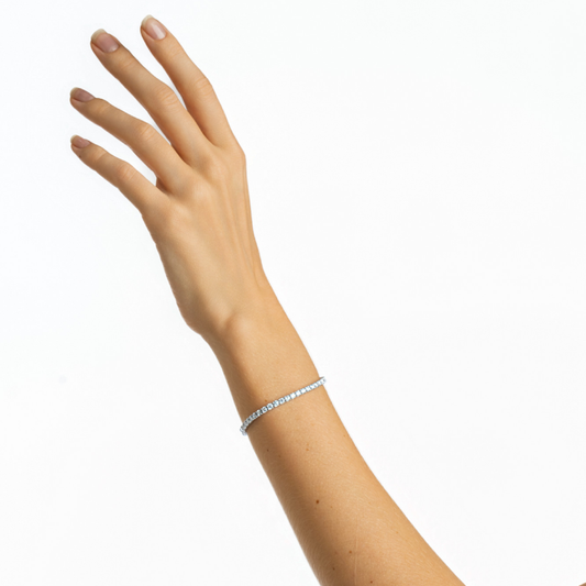 14K Gold 4-Prong Lab-Created Tennis Bracelet (3 CTW D-F VVS2)