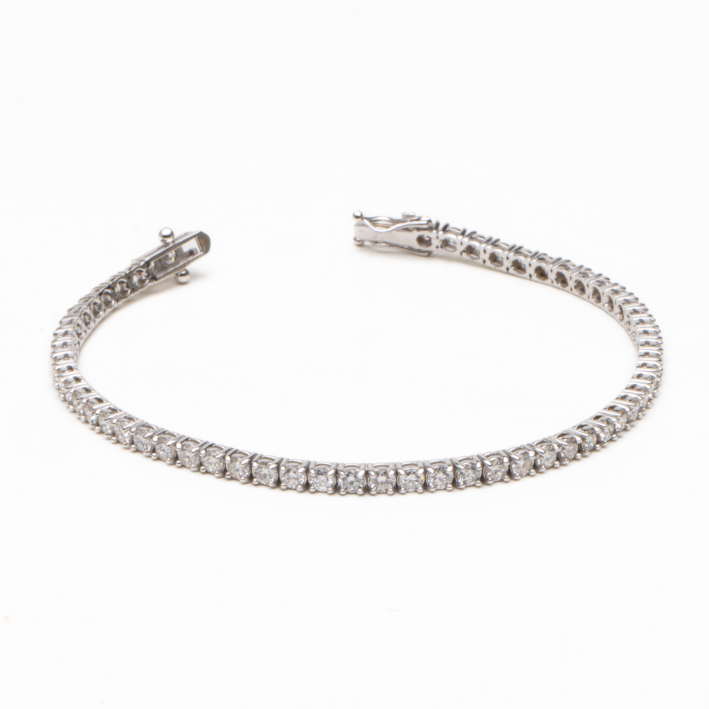 14K Gold 4-Prong Lab-Created Tennis Bracelet (4 CTW D-F VVS2)